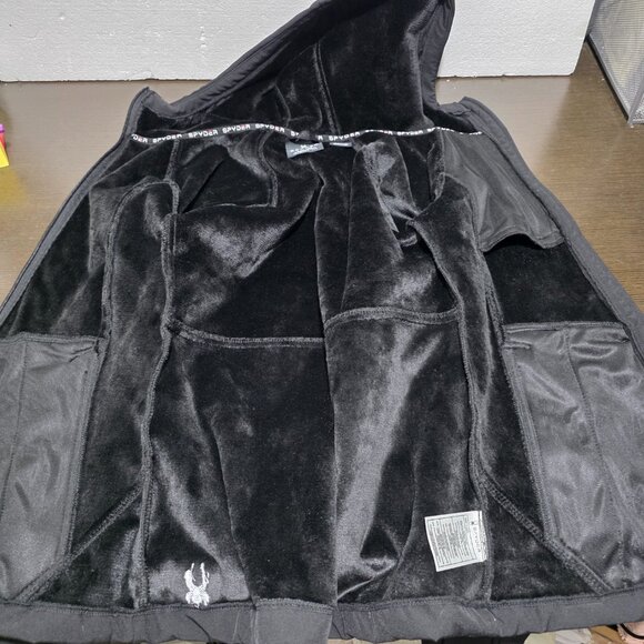NWT Spyder Black Zip Jacket Hood, Water & Wind Resistent Termoweb Thumb Hole S/P - Picture 11 of 16